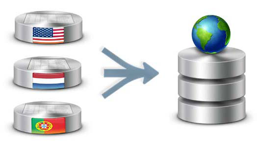 Combineer alle regionale stamboomgegevens in één mondiale databasetabel